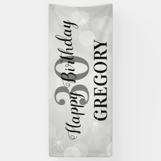 Modern Happy Birthday | Alter und Name Banner (Vertikal)