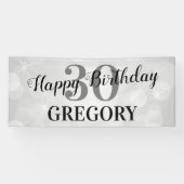 Modern Happy Birthday | Alter und Name Banner (Horizontal)