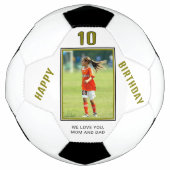 Modern Happy Birthday Custom Foto Fußball (Vorderseite)