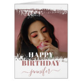 Modern Happy Birthday Dusty Rose Fotovorlage (Vorne)