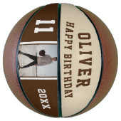 Modern Happy Birthday Foto Basketball (Vertikal)