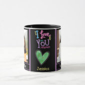 Modern Happy Birthday Foto und Name Tasse (Zentrum)