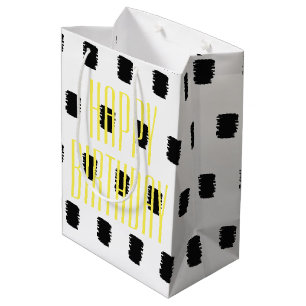 Modern Happy Birthday Geschenktasche Mittlere Geschenktüte