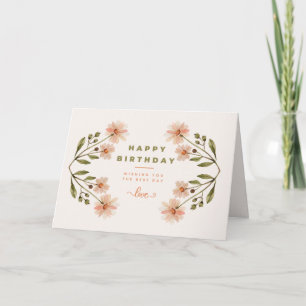 Modern Happy Birthday Greeting Card Watercolor Karte