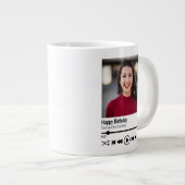 Modern Happy Birthday Personalisiertes Foto Jumbo-Tasse (Vorderseite Rechts)