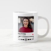 Modern Happy Birthday Personalisiertes Foto Jumbo-Tasse (Rechts)