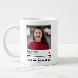 Modern Happy Birthday Personalisiertes Foto Jumbo-Tasse