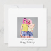 Modern Happy Birthday Sister Foto Name Gray Karte (Vorderseite)