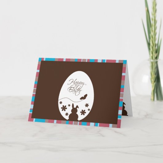 Modern Happy Easter Chocolate Brown Feiertagskarte (Vorderseite)