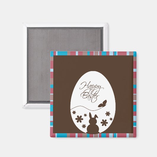 Modern Happy Easter Chocolate Brown Magnet (Vorderseite/Rückseite)