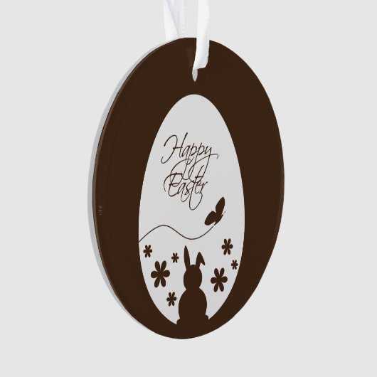 Modern Happy Easter Chocolate Brown Ornament (Vorderseite)