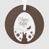 Modern Happy Easter Chocolate Brown Ornament (Rückseite)