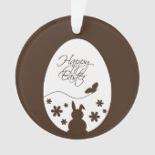 Modern Happy Easter Chocolate Brown Ornament (Vorderseite)