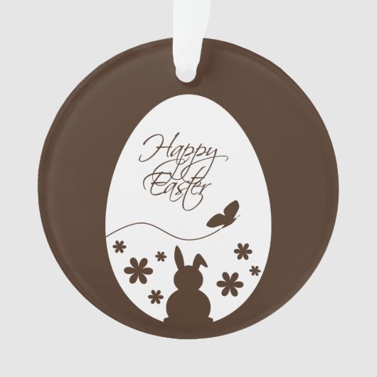 Modern Happy Easter Chocolate Brown Ornament (Vorderseite)