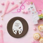 Modern Happy Easter Chocolate Brown Pappteller (Party)