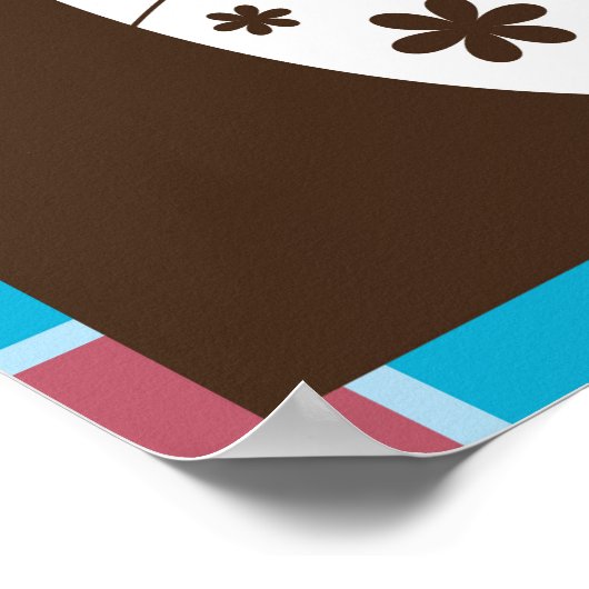 Modern Happy Easter Chocolate Brown Poster (Ecke)