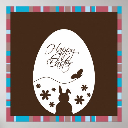 Modern Happy Easter Chocolate Brown Poster (Vorne)