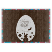 Modern Happy Easter Chocolate Brown Schneidebrett (Vorderseite)