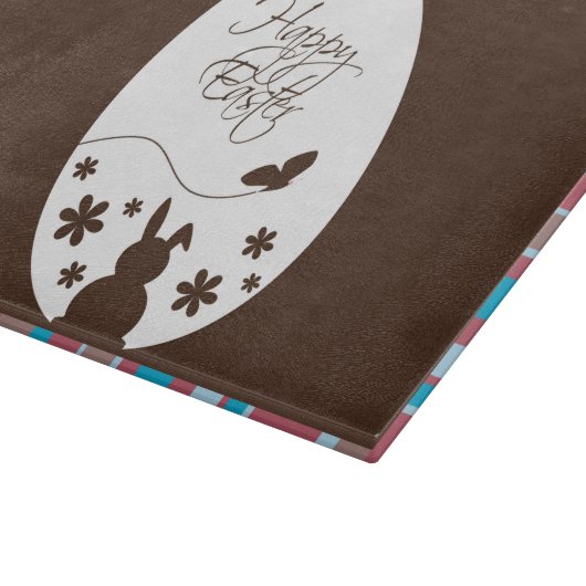 Modern Happy Easter Chocolate Brown Schneidebrett (Ecke)