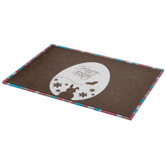 Modern Happy Easter Chocolate Brown Schneidebrett (Ecke)
