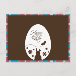 Modern Happy Easter Schokolade Brown Postcard Feiertagspostkarte