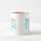 Modern Happy Easter Typography Customizable Name Tasse (Zentrum)