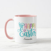 Modern Happy Easter Typography Customizable Name Tasse (Links)