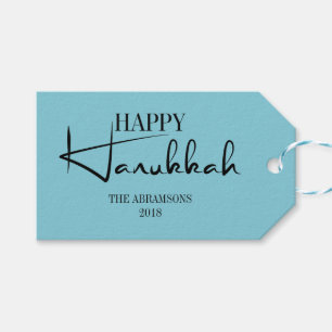 Modern Happy Hanukkah Candle Holiday Geschenktag Geschenkanhänger