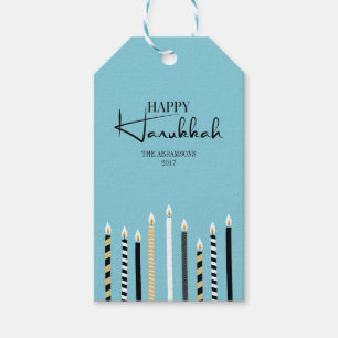 Modern Happy Hanukkah Candle Holiday Geschenktag Geschenkanhänger