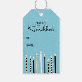 Modern Happy Hanukkah Candle Holiday Geschenktag Geschenkanhänger