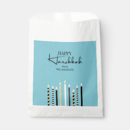 Modern Happy Hanukkah Candles Holiday Favor Bag Geschenktütchen