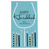 Modern Happy Hanukkah Candles Holiday Geschenktasc Kleine Geschenktüte (Rückseite)