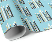 Modern Happy Hanukkah Candles Wrapping Paper Geschenkpapier (Rolleneckpunkt)