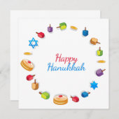 Modern Happy Hanukkah Dreidel Star Sufganiyah (Vorne/Hinten)