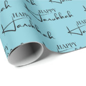 Modern Happy Hanukkah Holiday Wrapping Paper Geschenkpapier (Rolleneckpunkt)