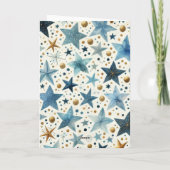 Modern Happy Hanukkah Pattern Custom Family Photo Karte (Rückseite)