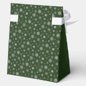 Modern Happy Holiday Green Snowflake Pattern Geschenkschachtel (Rückseite)
