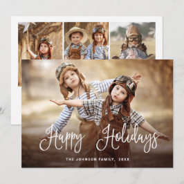 Modern Happy Holidays 4 FOTO Weihnachtsgrüße Feiertagskarte