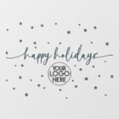 Modern Happy Holidays Business Logo Snowflake Fensteraufkleber (Blatt)