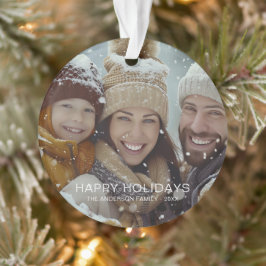 Modern Happy Holidays Fotovorlage Ornament