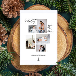 Modern Happy Holidays Neujahr FotoCollage Feiertagskarte