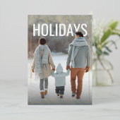 Modern Happy Holidays Photo Folien Feiertagskarte (Stehend vorne)