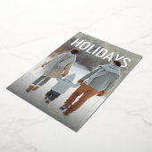 Modern Happy Holidays Photo Folien Feiertagskarte (Gedreht)