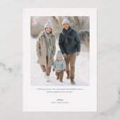 Modern Happy Holidays Photo Folien Feiertagskarte (Rückseite)