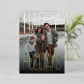 Modern Happy Holidays Photo Folien Feiertagskarte (Stehend vorne)