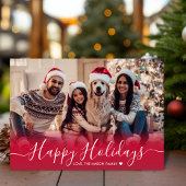 Modern Happy Holidays Rot 2 Foto Weihnachten