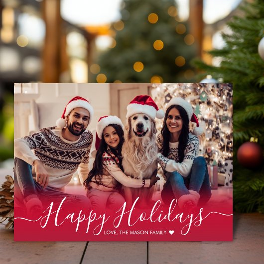 Modern Happy Holidays Rot 2 Foto Weihnachten