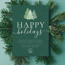 Modern Happy Holidays Snowy Woodland Business Logo
