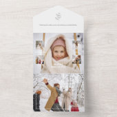 Modern Happy Holidays Thin Line Border 5-Photo All In One Einladung (Innen Boden)