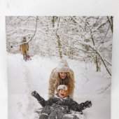 Modern Happy Holidays Thin Line Border 5-Photo Dreifach Gefaltete Urlaubskarte (Innen Erste Seite)